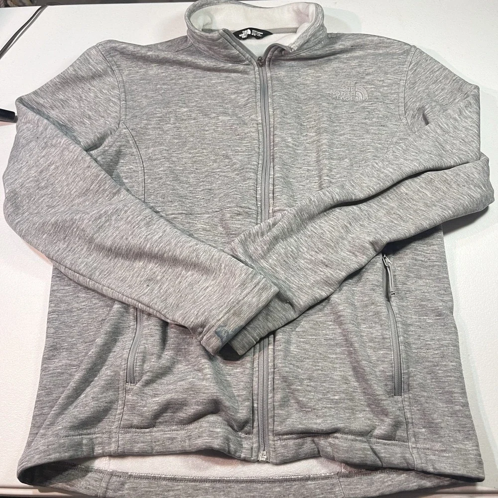 The North Face Mens Blue Long Sleeve Pockets Fleece Full-Zip Jacket Large Read